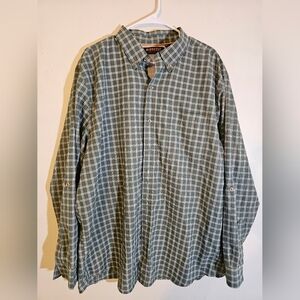 Ridgecut Toughwear Button Shirt Men Size XLT  Plaid Green  Long Sleeve Workwear